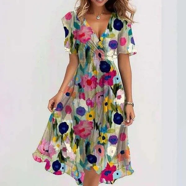 Chiffon Wrap Midi Dress with Flutter Sleeves – Available in Various Colours