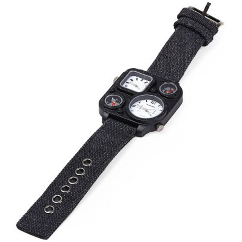 Men’s Multifunction Tactical Quartz Watch – Compass, Thermometer & Dual Time Display | Various Colours