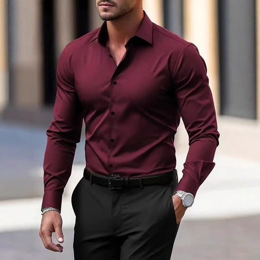 👔 Men’s Slim Fit Long Sleeve Dress Shirt – Sleek Style in Various Colours