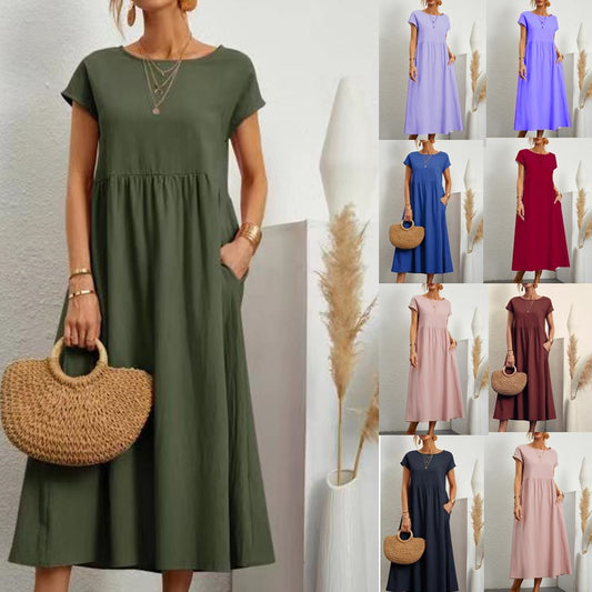 🌿 Everyday Comfort Smocked Tiered Midi Dress – Soft, Flowy & Feminine in Various Colours ☀️👗