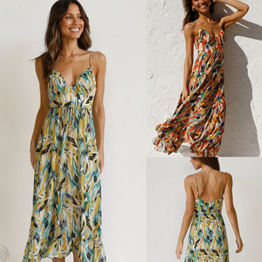 🌞 Summer Drift Spaghetti Strap Midi Dress – Available in Various Colours