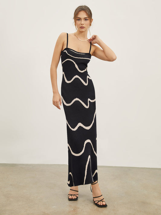 Wave Muse Bodycon Maxi Dress