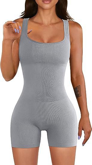 Ribbed Long Sleeve Square Neck Jumpsuit - Available in Multiple Colors