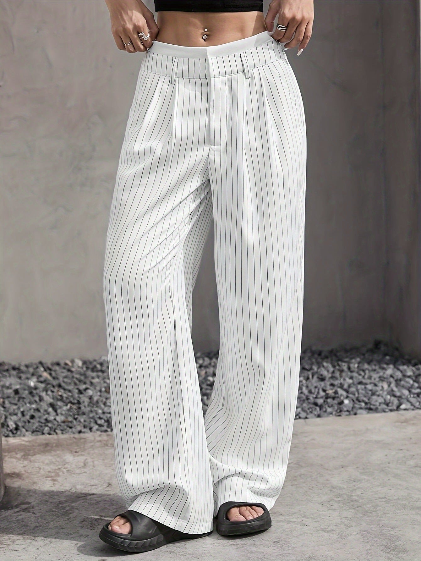 🏁 Striped Wide-Leg Lounge Trousers – Street Style Comfort in Various Colours