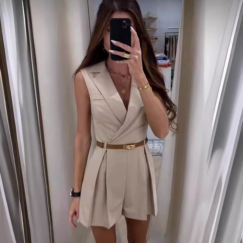 💼 Power Chic Sleeveless Blazer Romper – Tailored Elegance in Various Colours 👠✨