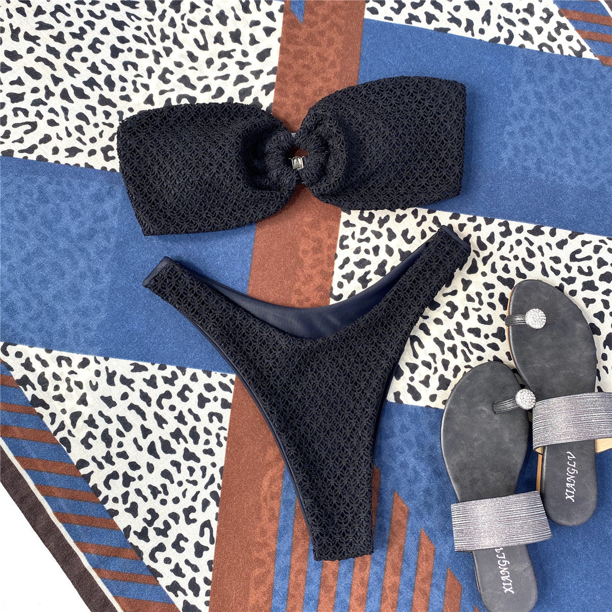 Women's  Swimwear Ring Hollow-out Tube Top Sexy Bikini