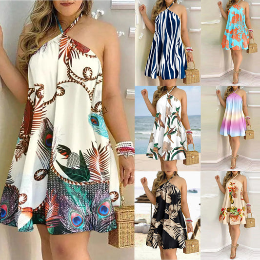 🌴 Halter Neck Summer Swing Dress – Various Designs 🌺