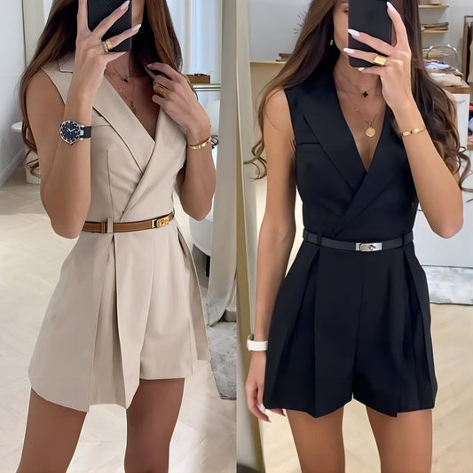💼 Power Chic Sleeveless Blazer Romper – Tailored Elegance in Various Colours 👠✨