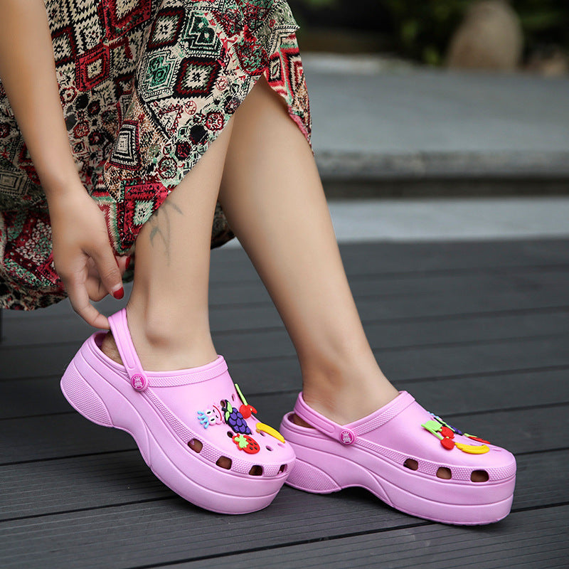Fun Fruit-Themed Platform Clogs – Stylish, Comfortable, and Colourful
