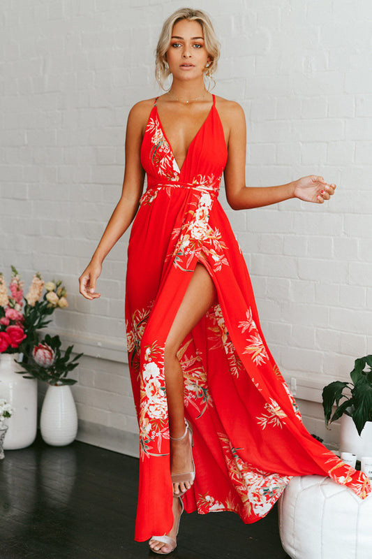 🌸 Bloom All Day Backless Floral Maxi Dress – Beach to Sunset in Various Colours 🌞🌺