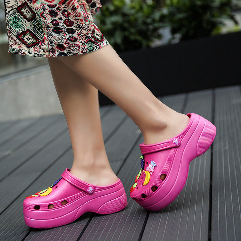 Fun Fruit-Themed Platform Clogs – Stylish, Comfortable, and Colourful