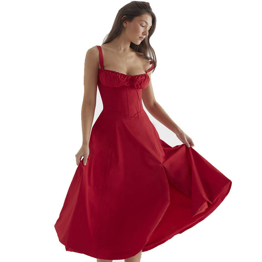 ❤️ Scarlet Corset Romance Midi Dress – Available in Various Colours