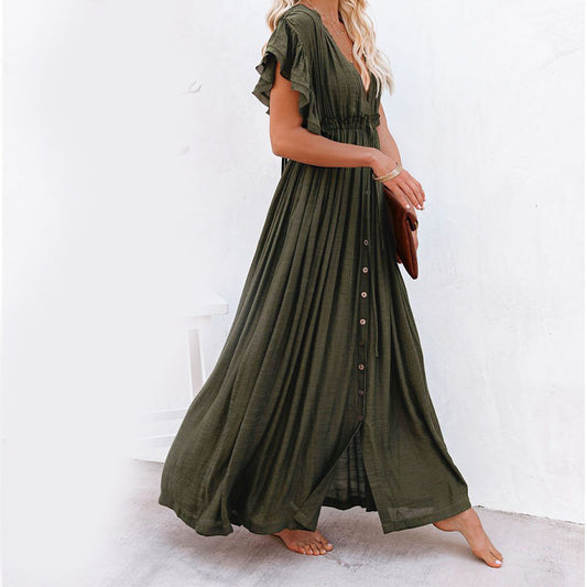 🌿 Boho Drift Button-Down Maxi Dress – Available in Various Colours