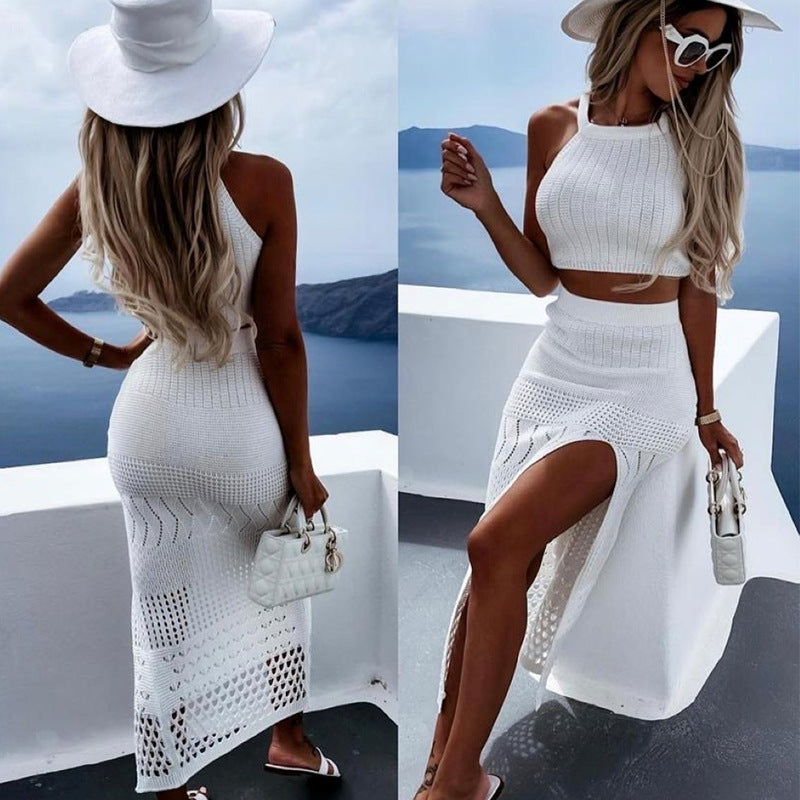 🏝 Coastal Knit Chic 2-Piece Set – Crochet-Inspired Summer Vibes in Various Colours ☀️🧶