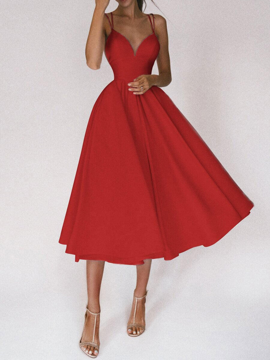 Elegant Blush Apricot A-Line Dress 💖👗