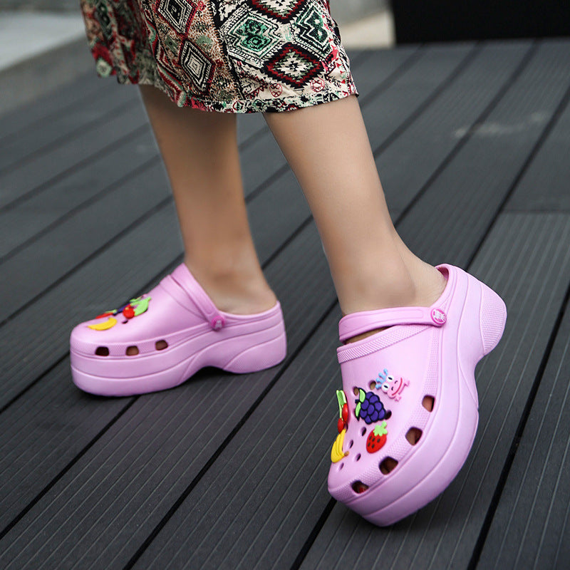 Fun Fruit-Themed Platform Clogs – Stylish, Comfortable, and Colourful