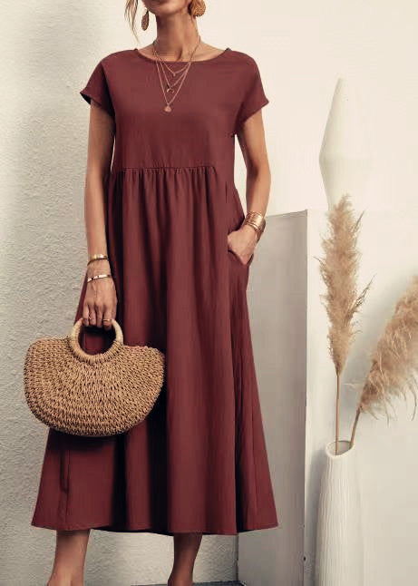 🌿 Everyday Comfort Smocked Tiered Midi Dress – Soft, Flowy & Feminine in Various Colours ☀️👗