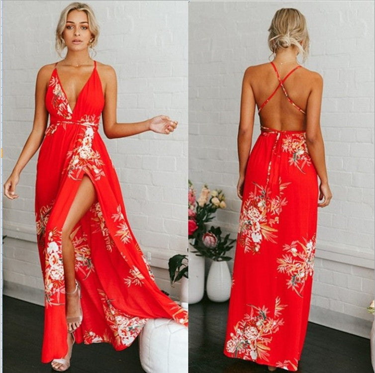 🌸 Bloom All Day Backless Floral Maxi Dress – Beach to Sunset in Various Colours 🌞🌺