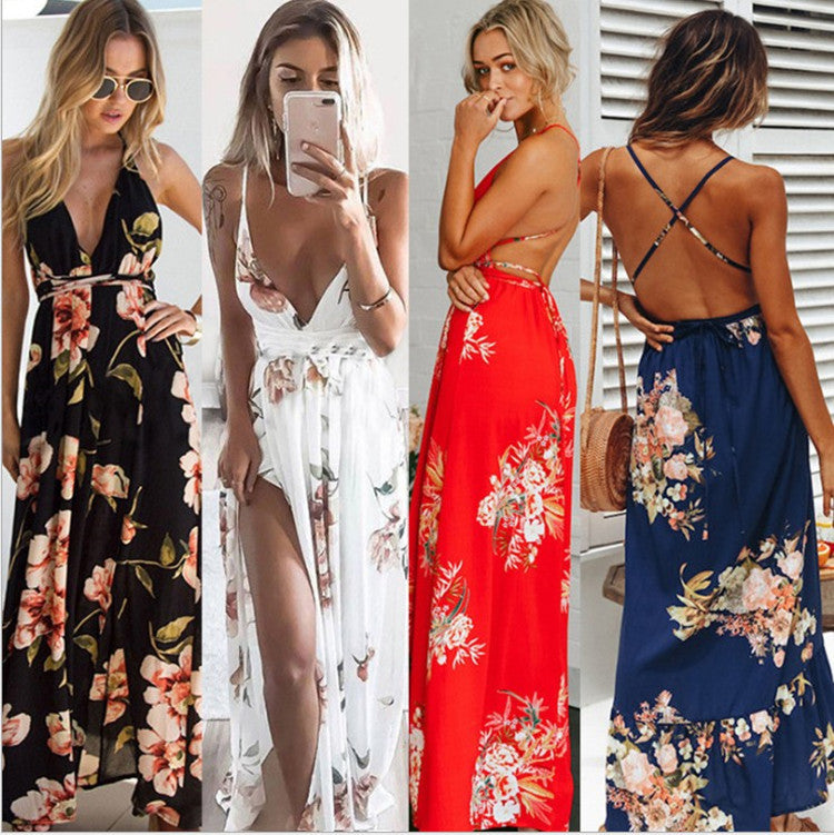 🌸 Bloom All Day Backless Floral Maxi Dress – Beach to Sunset in Various Colours 🌞🌺