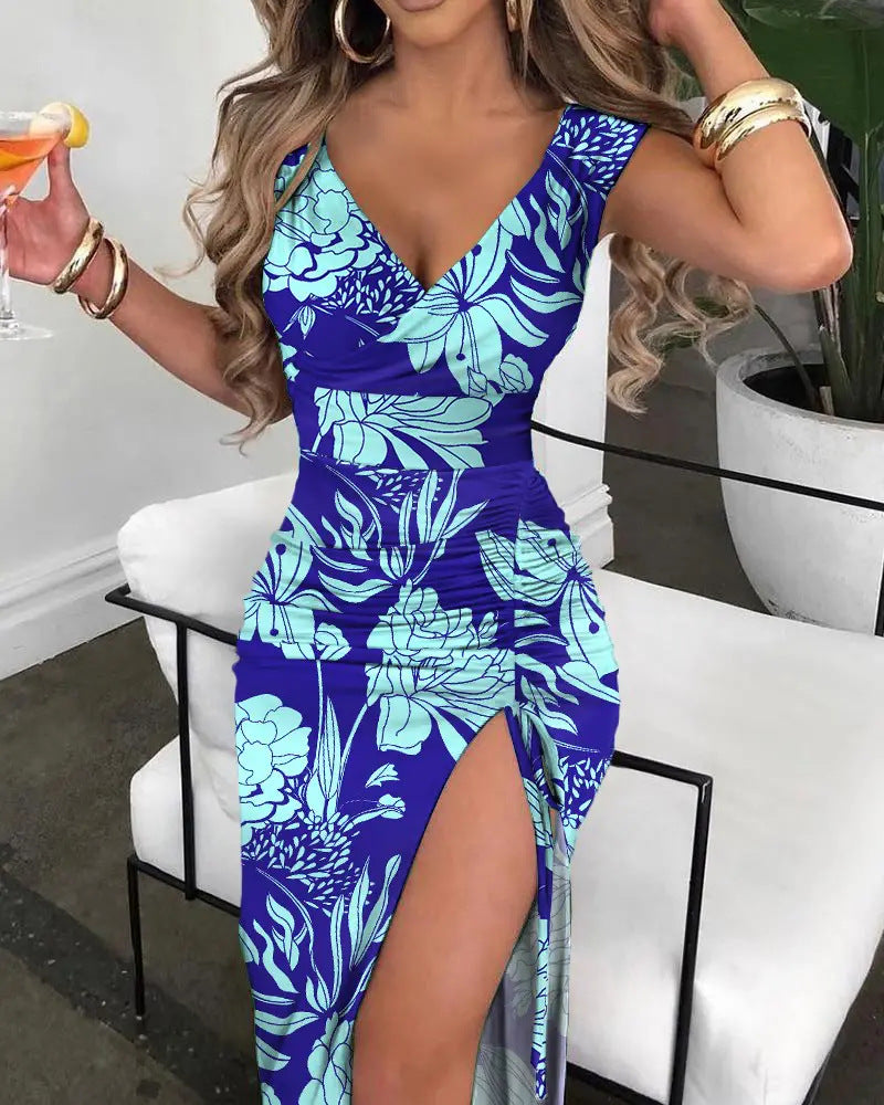 Tropical Heat Slit Maxi Dress – TrendPrints Exclusive