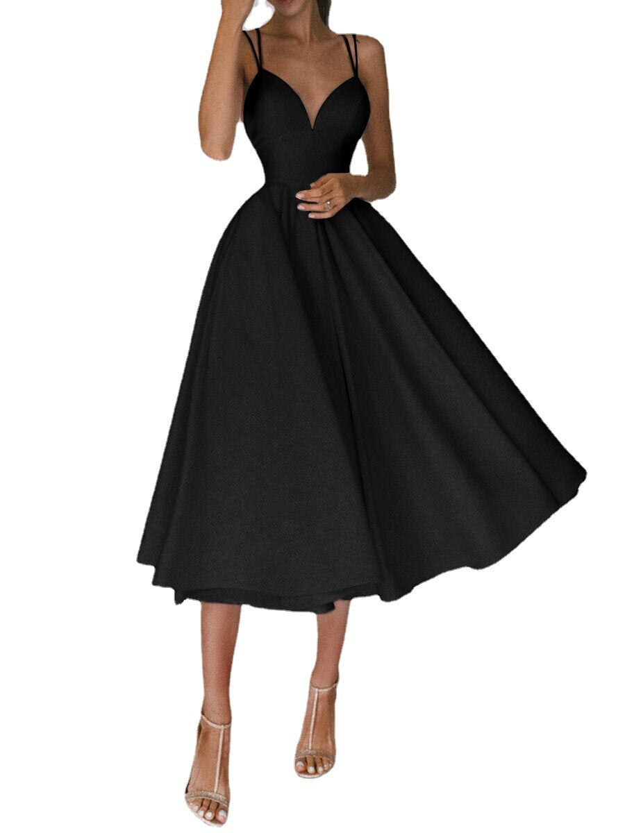Elegant Blush Apricot A-Line Dress 💖👗