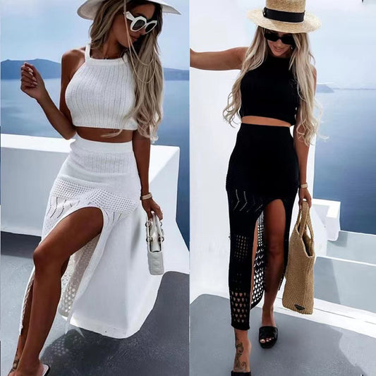 ☀️ Coastal Chic Knit Two-Piece Set – Available in Multiple Colours