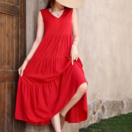🖤 Title: “The Everyday Tiered Maxi Dress – Effortlessly Elegant in Every Colour” 🌞👗