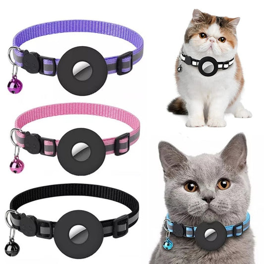Reflective Cat Collar with AirTag Holder – Track Your Kitty in Style! 🐱🔔