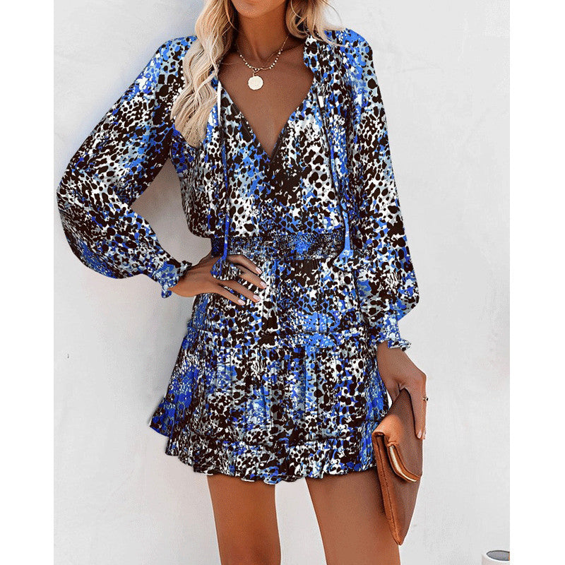 Long Sleeve Floral Ruffle Mini Dress – Various Colours