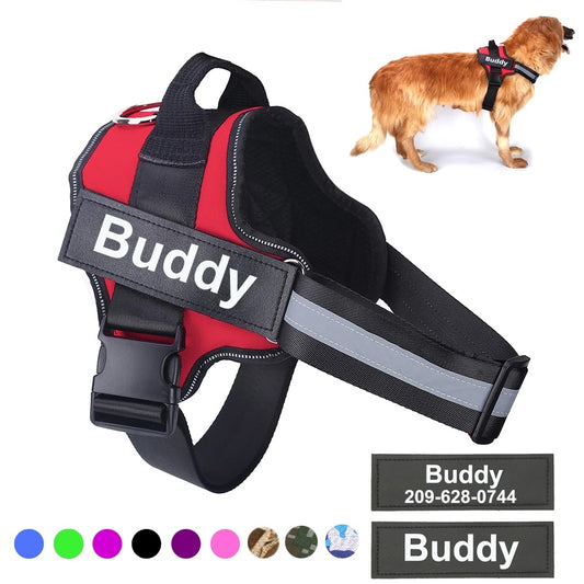 Custom No-Pull Dog Harness with Personalized Name Tag – Multiple Colours & Sizes