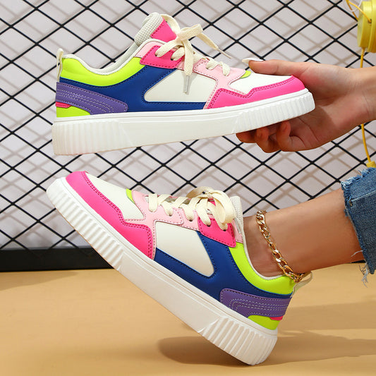 Vibrant Colour Block Platform Sneakers for Women – Bold Street Style Trainers in Various Colours  And here’s the updated description with that title in mind: