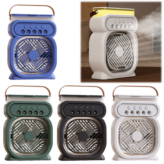 💨 3-in-1 Misting Fan with LED Night Light – Desktop Air Cooler in Various Colours