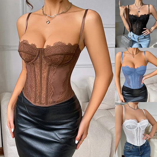 ✨ Elegant Lace Corset Top – Available in Various Colours
