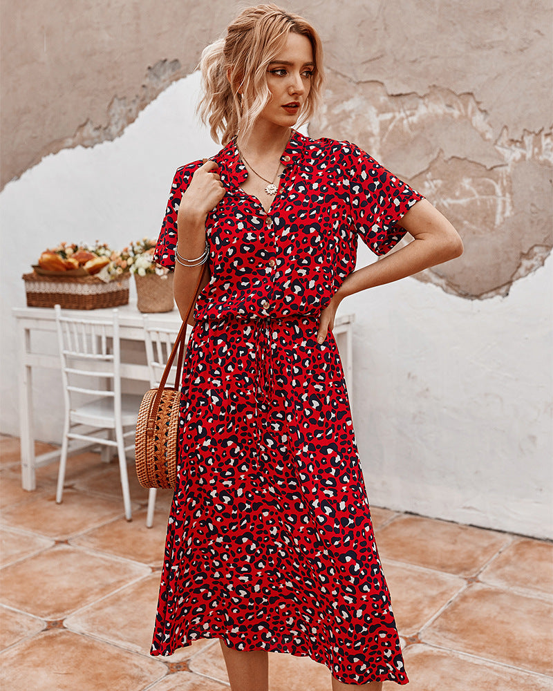 Chic Button-Down Polka Dot Midi Dress – Various Colours – Effortless Summer Style