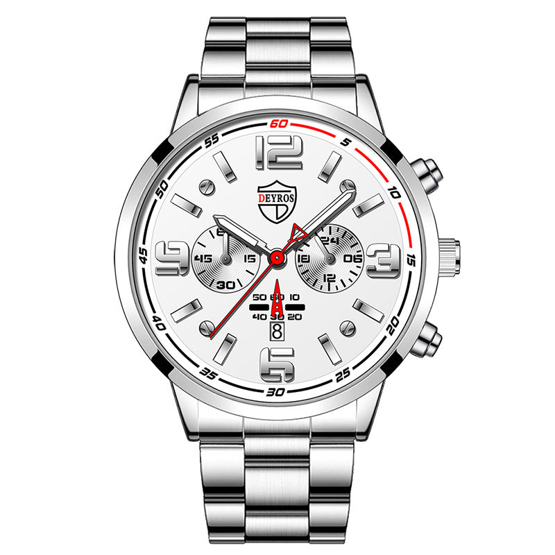 DEYROS Gold Chronograph Watch & Bracelet Set – Luxury Gift for Men (Various Colours)