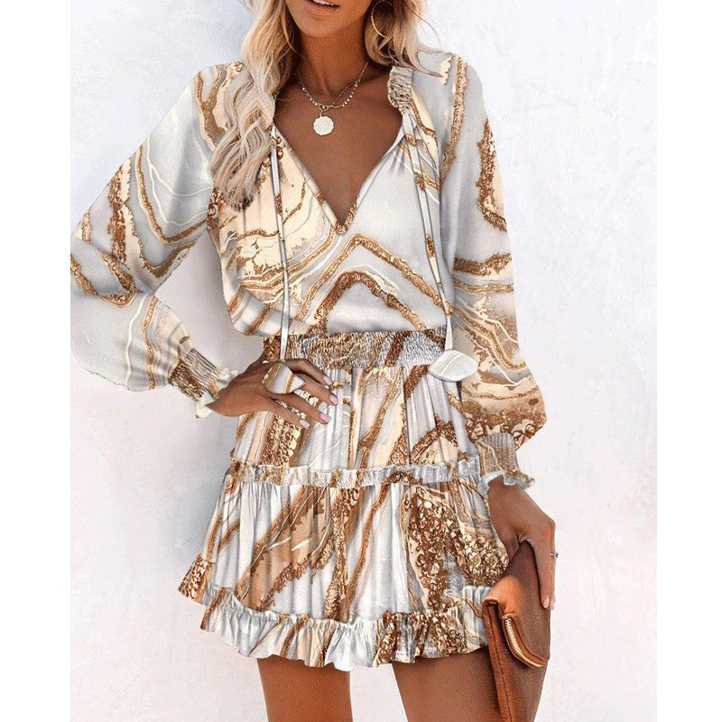 Long Sleeve Floral Ruffle Mini Dress – Various Colours