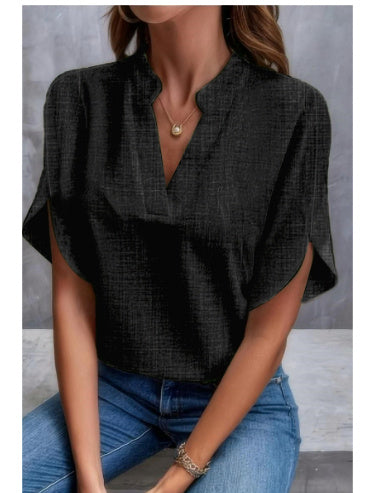 ✨ Women's V-Neck Blouse Top – Casual Loose Fit – Summer Workwear & Everyday Style – Various Colours 🌸