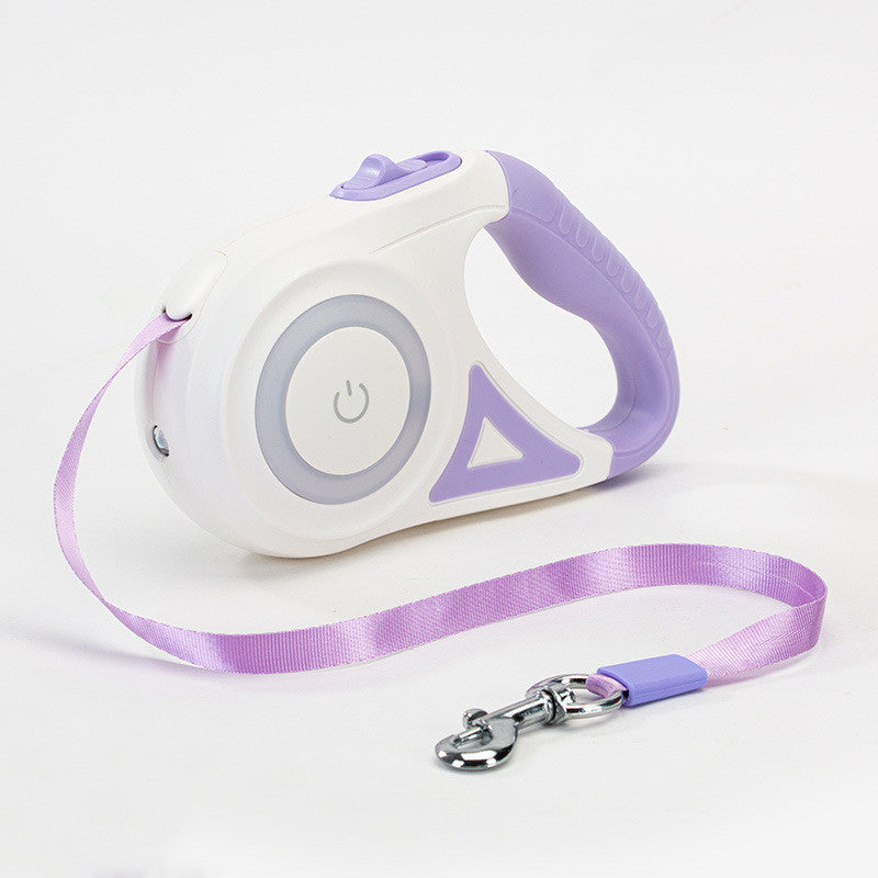 LED Retractable Dog Lead with Built-in Torch – Stylish Night Walk Leash for Pets