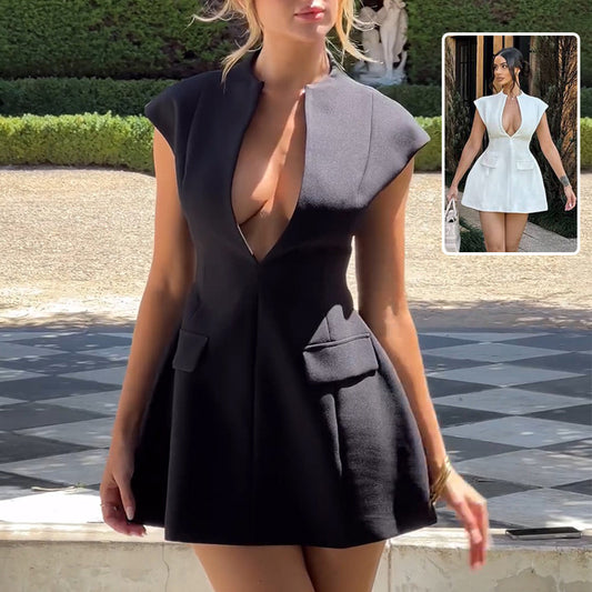 🔥 Women’s Deep V Blazer Mini Dress - Bold Party Statement Dress - Available in Various Colours