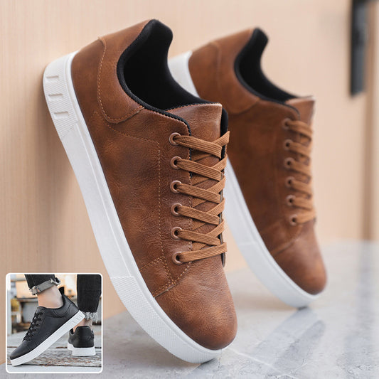🟤 Classic Faux Leather Trainers – Various Colours Available 🖤