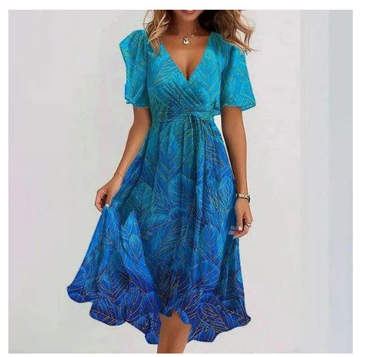 Chiffon Wrap Midi Dress with Flutter Sleeves – Available in Various Colours