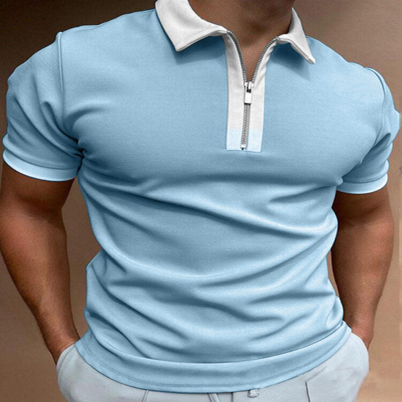Men’s Bold Abstract Zip Collar Polo Shirt – Eye-Catching Summer Top in Various Designs