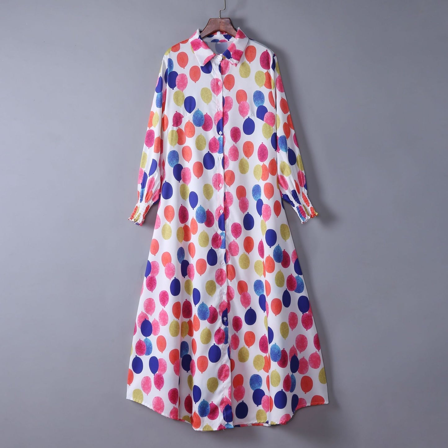 ✨ Button-Down Maxi Shirt Dress – Long Sleeve Casual Boho Dress – Summer Holiday Outfits – Various Prints & Colours 🌸