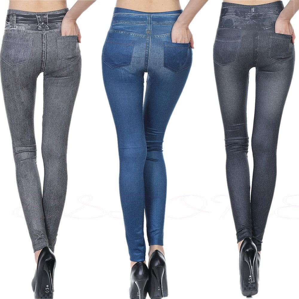 👖 High-Waisted Jeggings – Denim Look, Legging Comfort (VC)