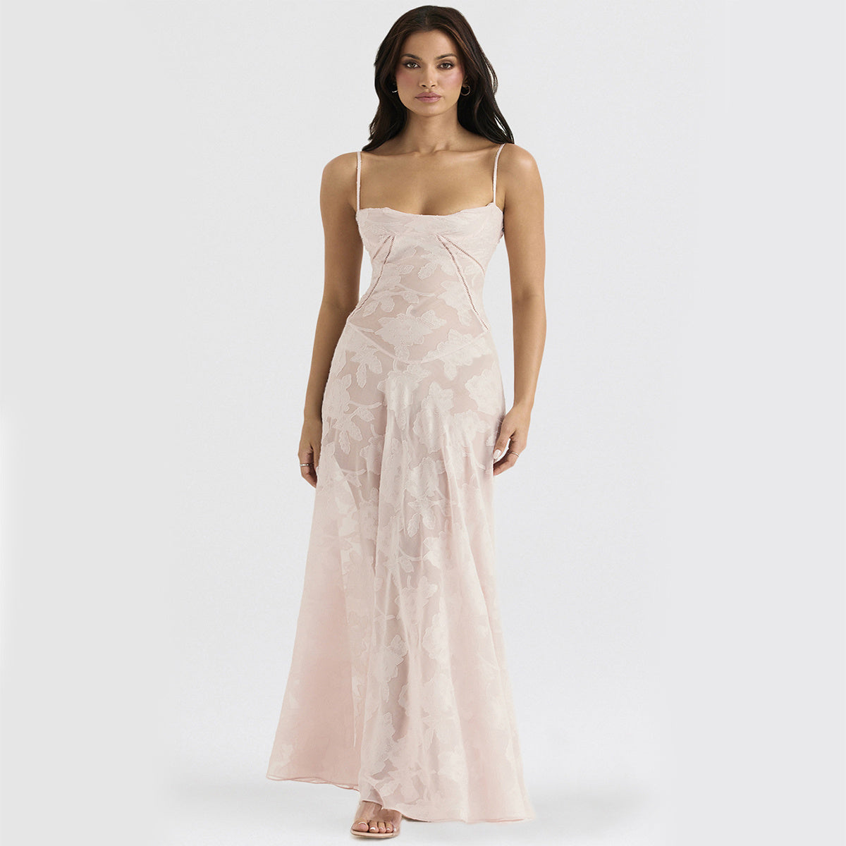 Women’s Elegant Butterfly Lace Maxi Dress – Sleeveless Spaghetti Strap Long Dress – Summer Beach Evening Party Dress – Various Colours