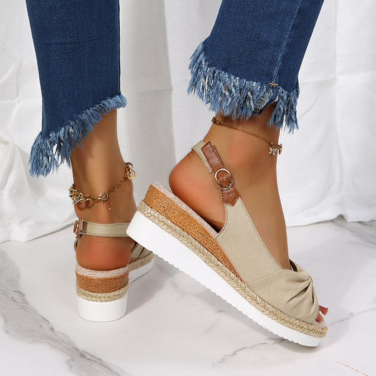 Chic Espadrille Wedge Sandals – Various Colours